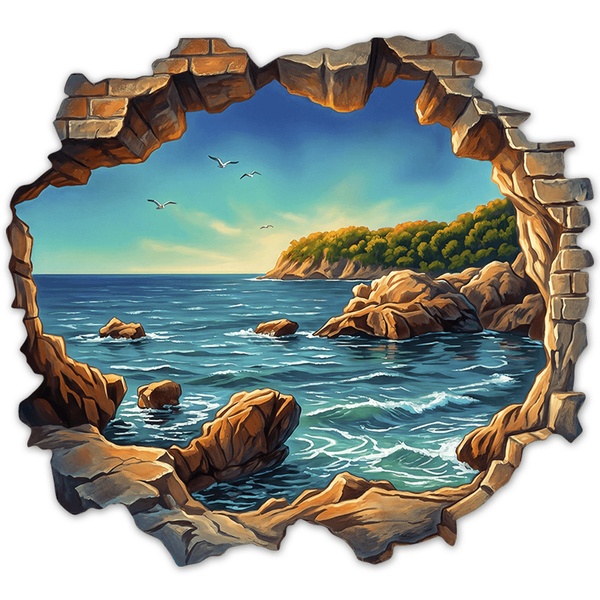 Wall Stickers: Wall Break Mediterranean Cove