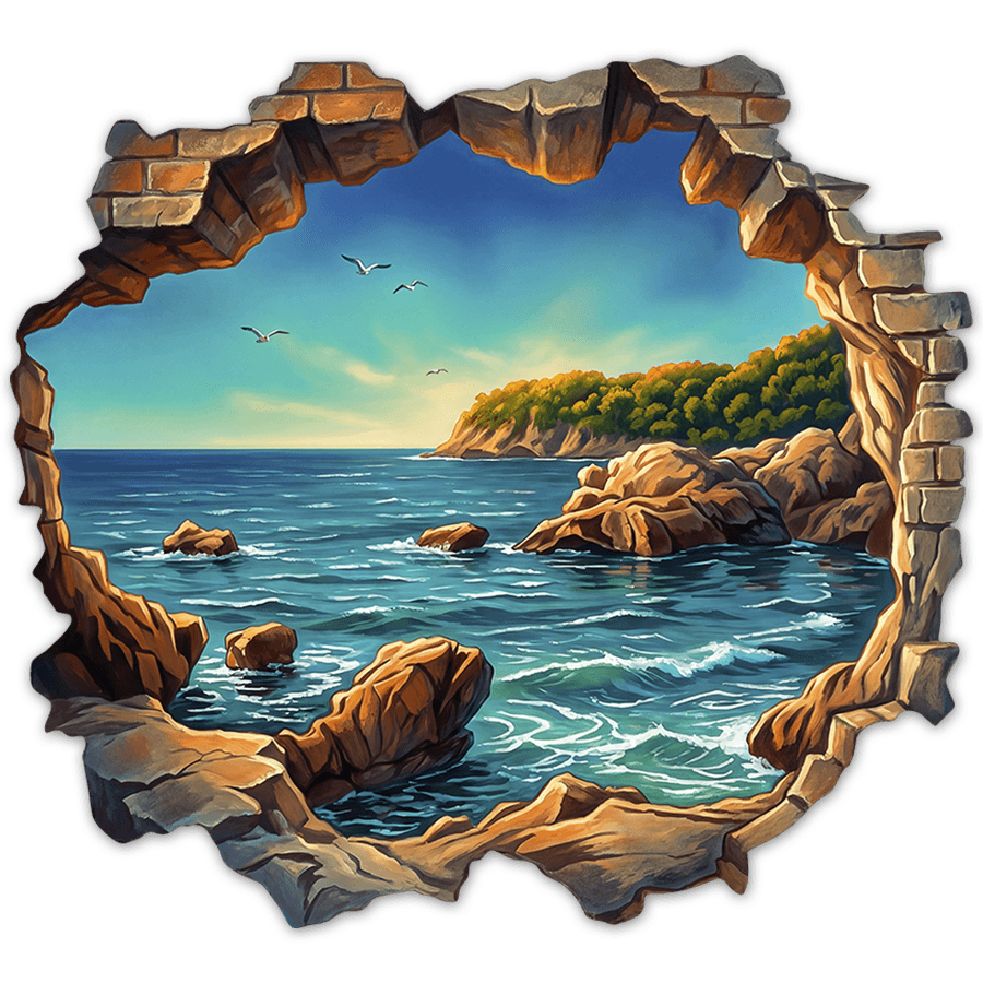 Wall Stickers: Wall Break Mediterranean Cove