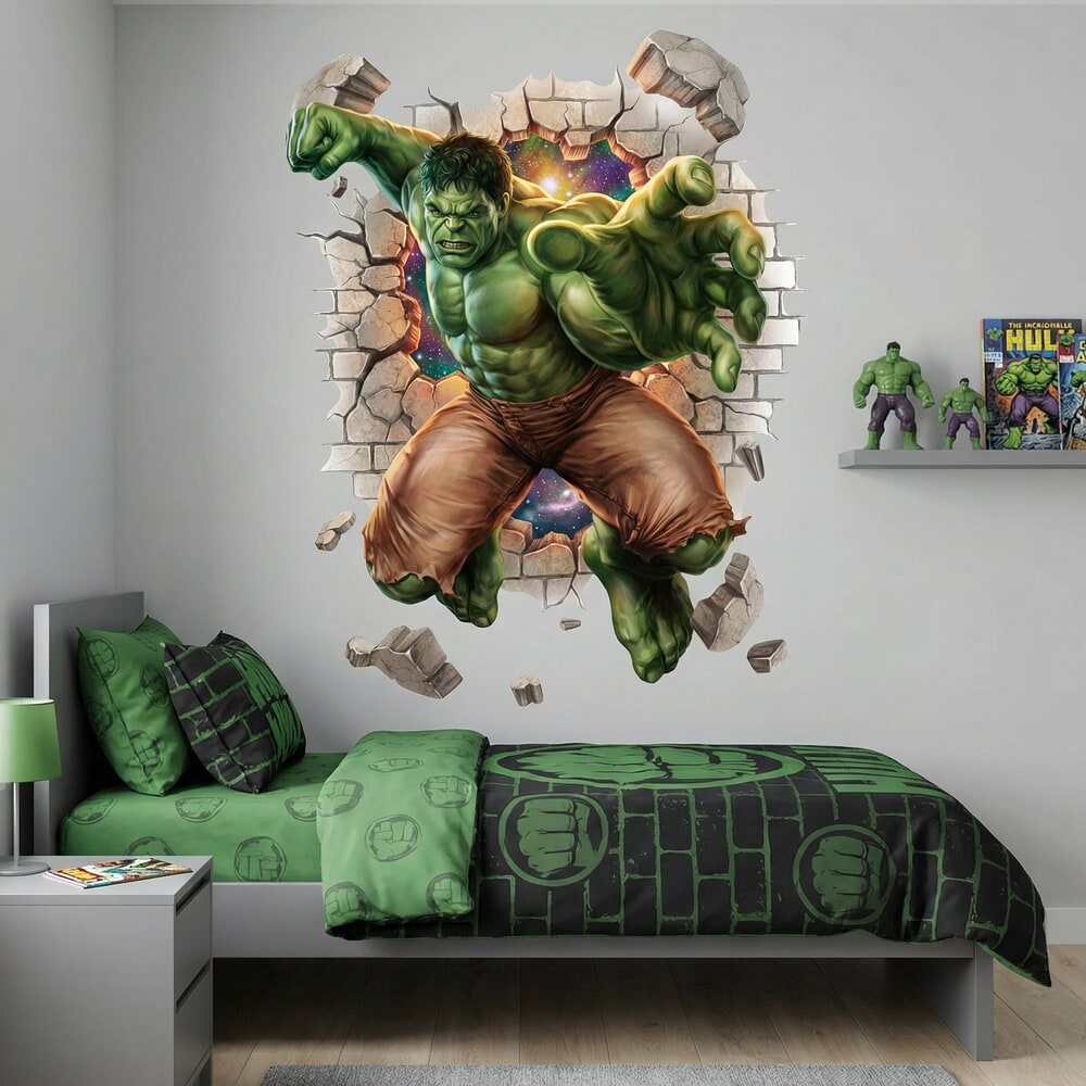 Stickers for Kids: Hulk Wall Hole