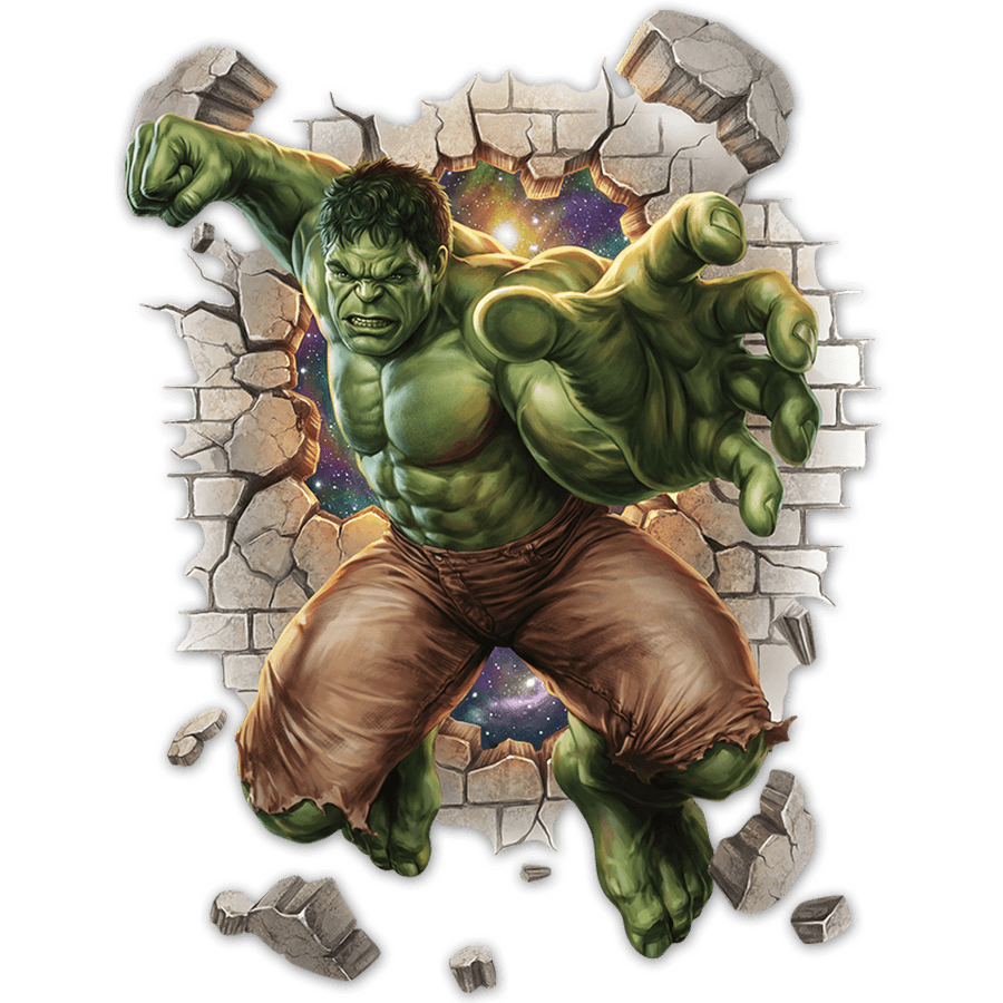 Stickers for Kids: Hulk Wall Hole