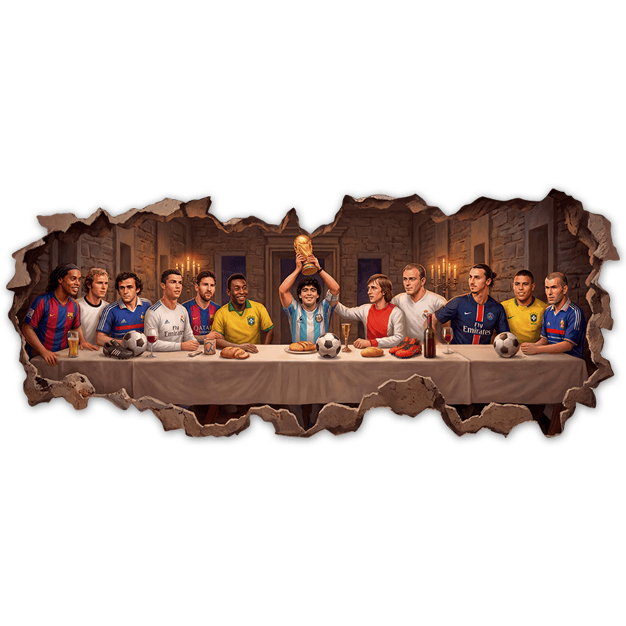 Wall Stickers: Wall Break Last Supper Football Legends