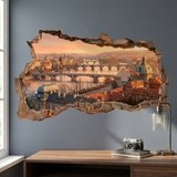 Wall Stickers: Broken Wall Prague Sunset View 5