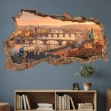Wall Stickers: Broken Wall Prague Sunset View 8
