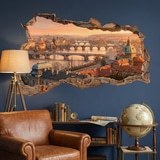 Wall Stickers: Broken Wall Prague Sunset View 9