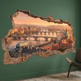 Wall Stickers: Broken Wall Prague Sunset View 10