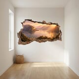 Wall Stickers: Wall Hole Alpine Lake at Sunset 6