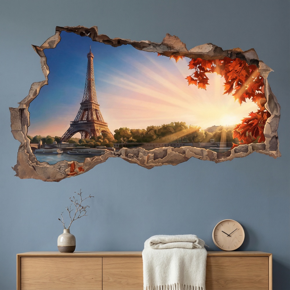 Wall Stickers: Wall Hole Paris at Sunset