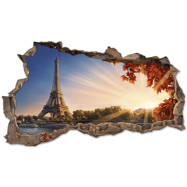 Wall Stickers: Wall Hole Paris at Sunset