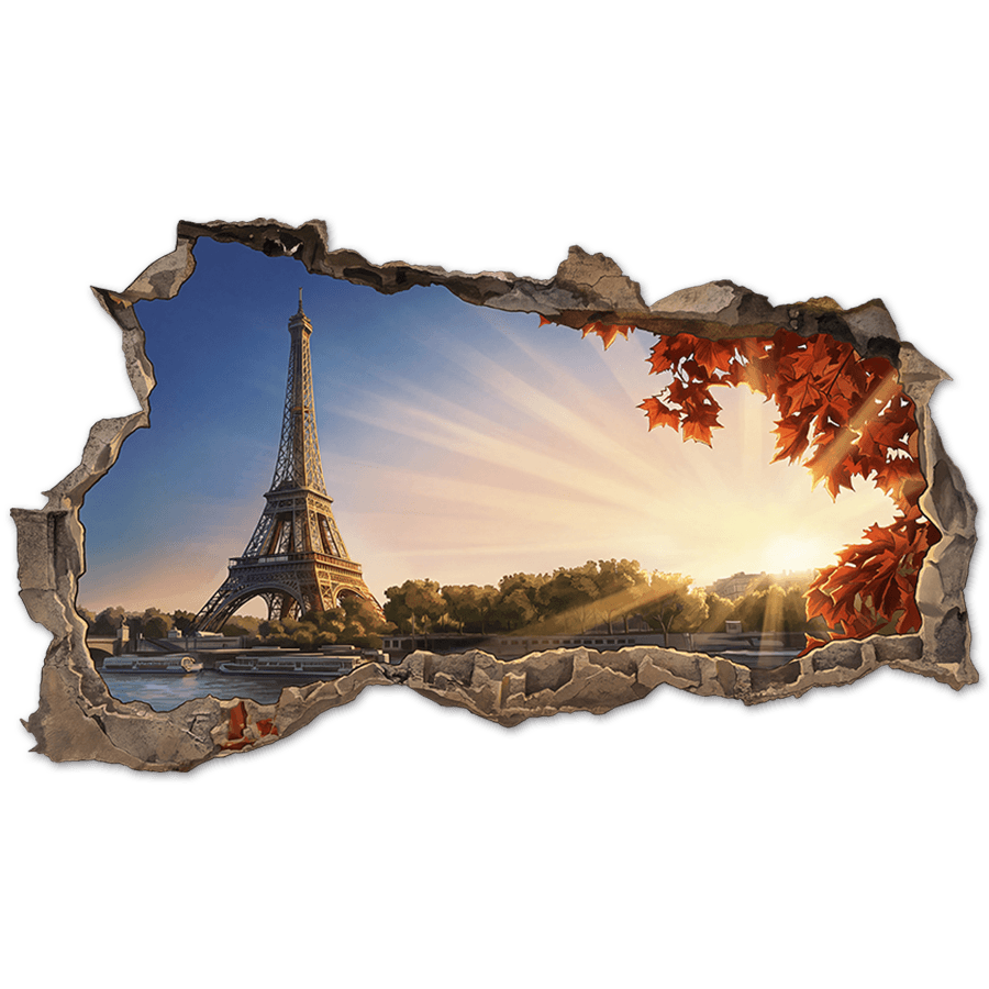 Wall Stickers: Wall Hole Paris at Sunset