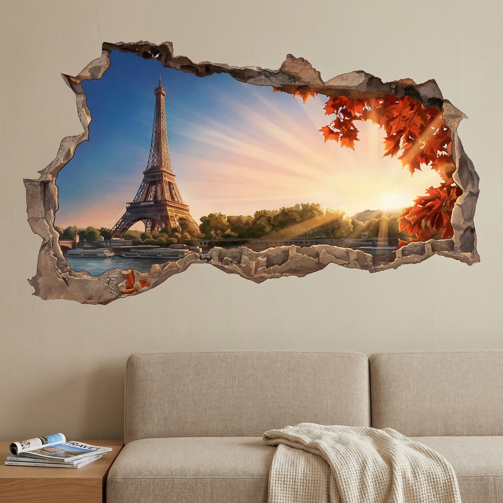 Wall Stickers: Wall Hole Paris at Sunset