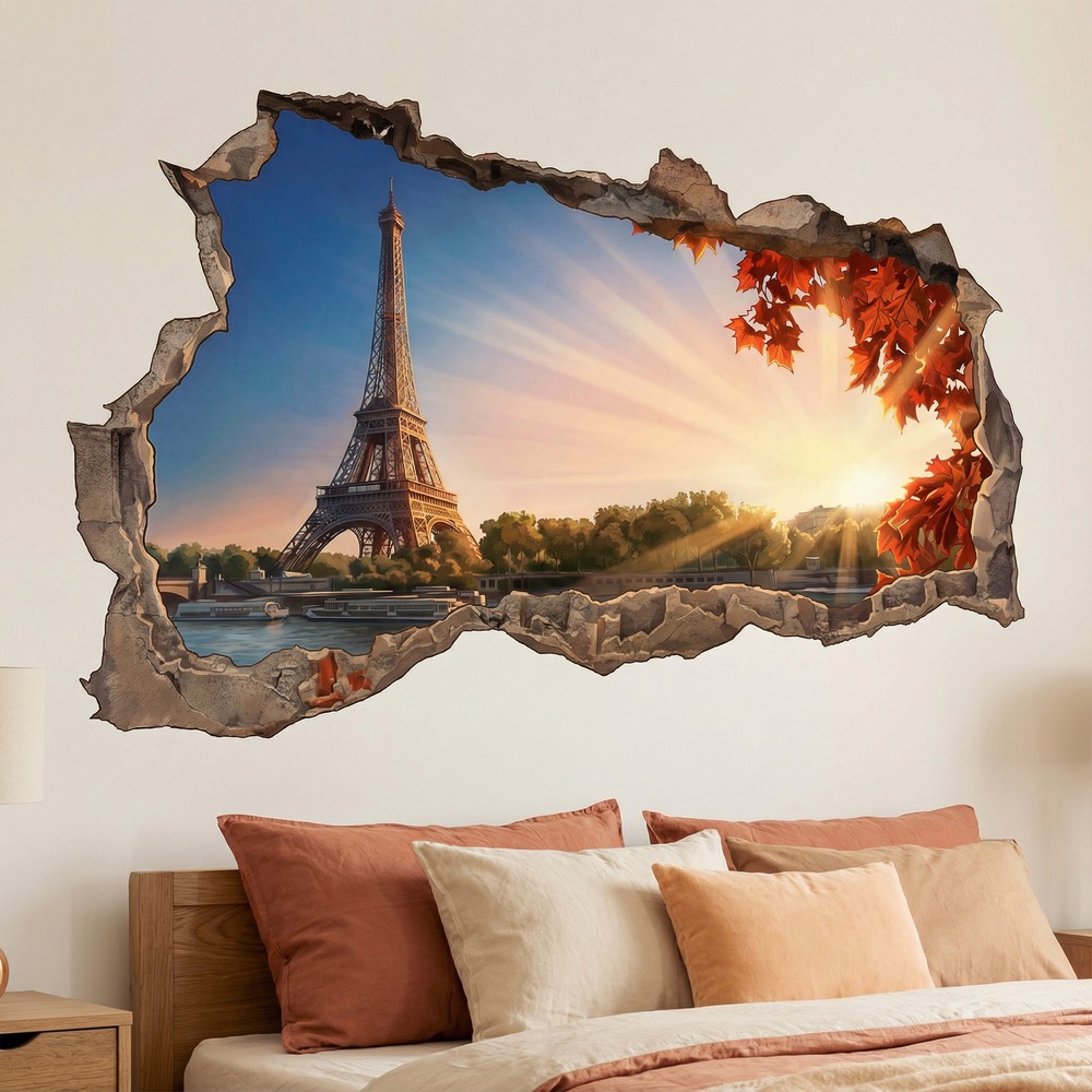 Wall Stickers: Wall Hole Paris at Sunset
