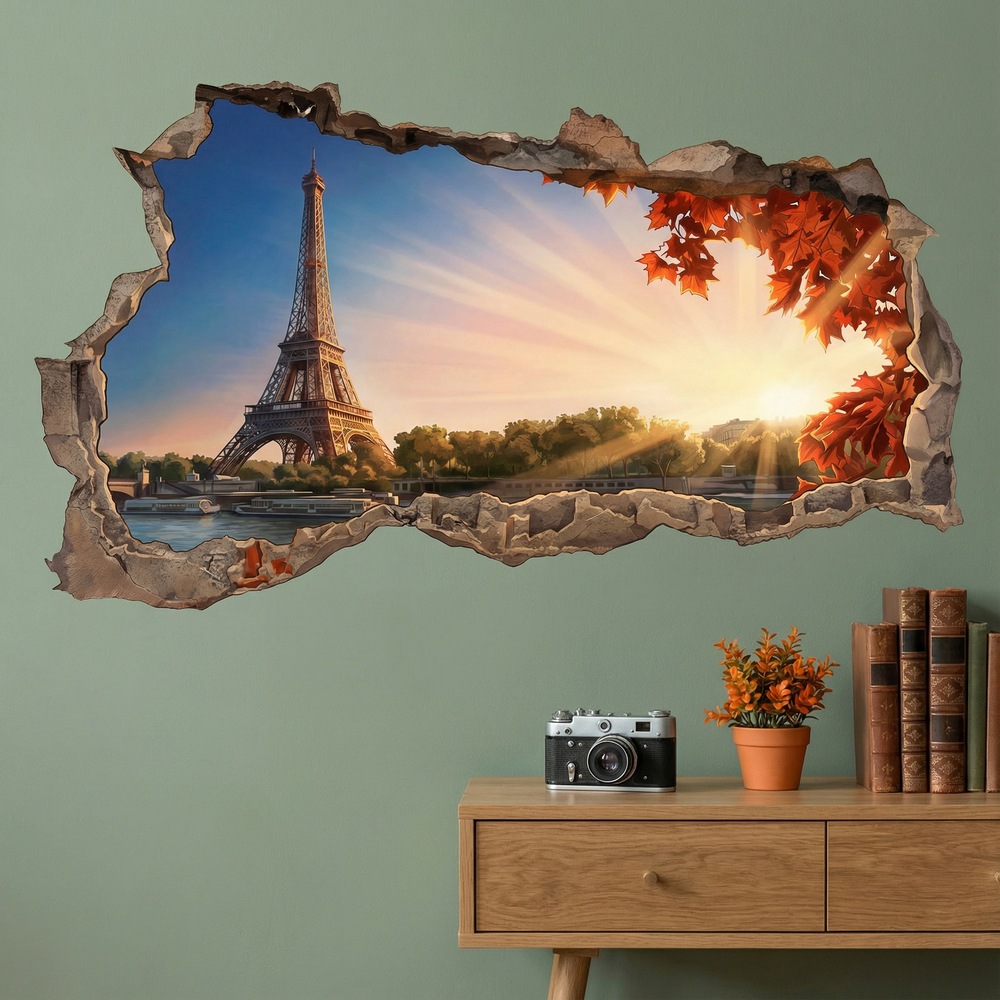 Wall Stickers: Wall Hole Paris at Sunset