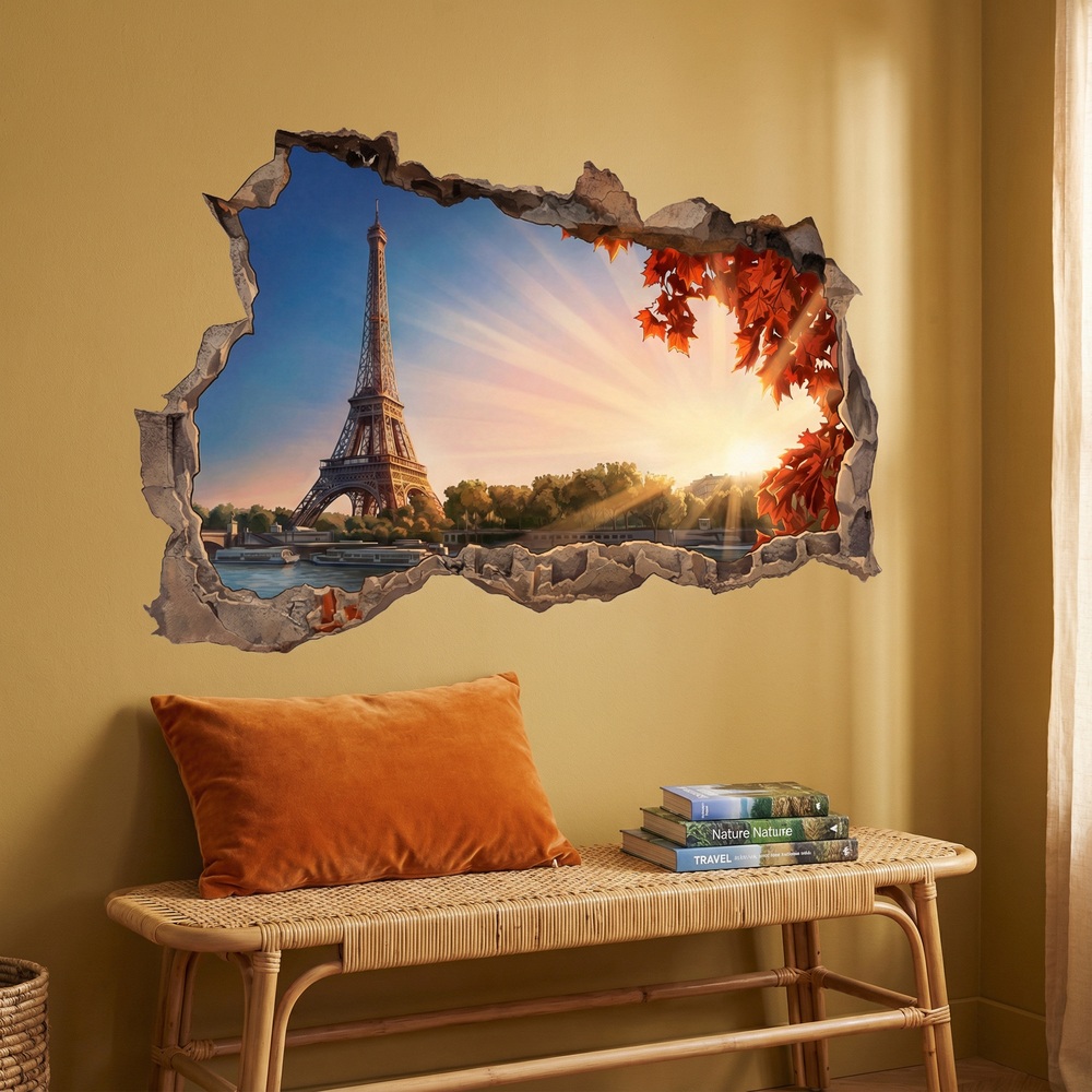 Wall Stickers: Wall Hole Paris at Sunset