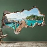 Wall Stickers: Wall Hole Tropical Pier 8