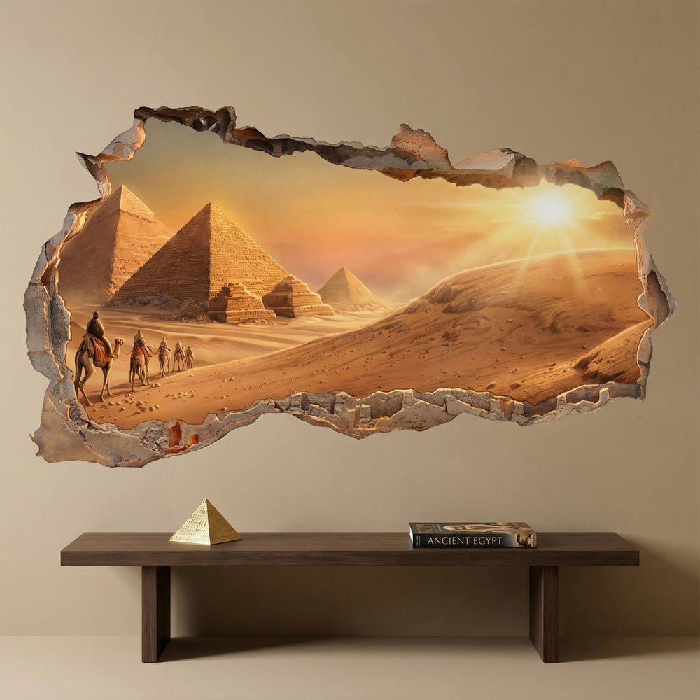 Wall Stickers: Wall Hole Egyptian Pyramids