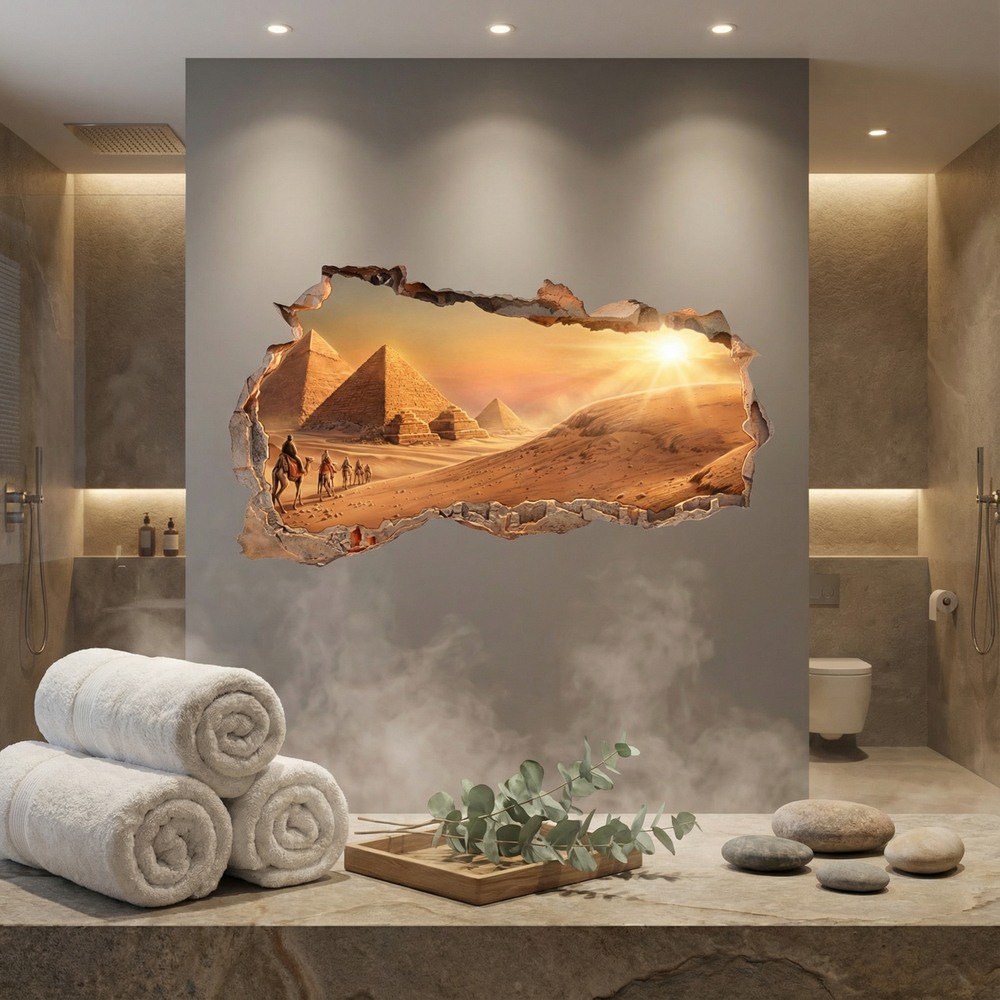 Wall Stickers: Wall Hole Egyptian Pyramids