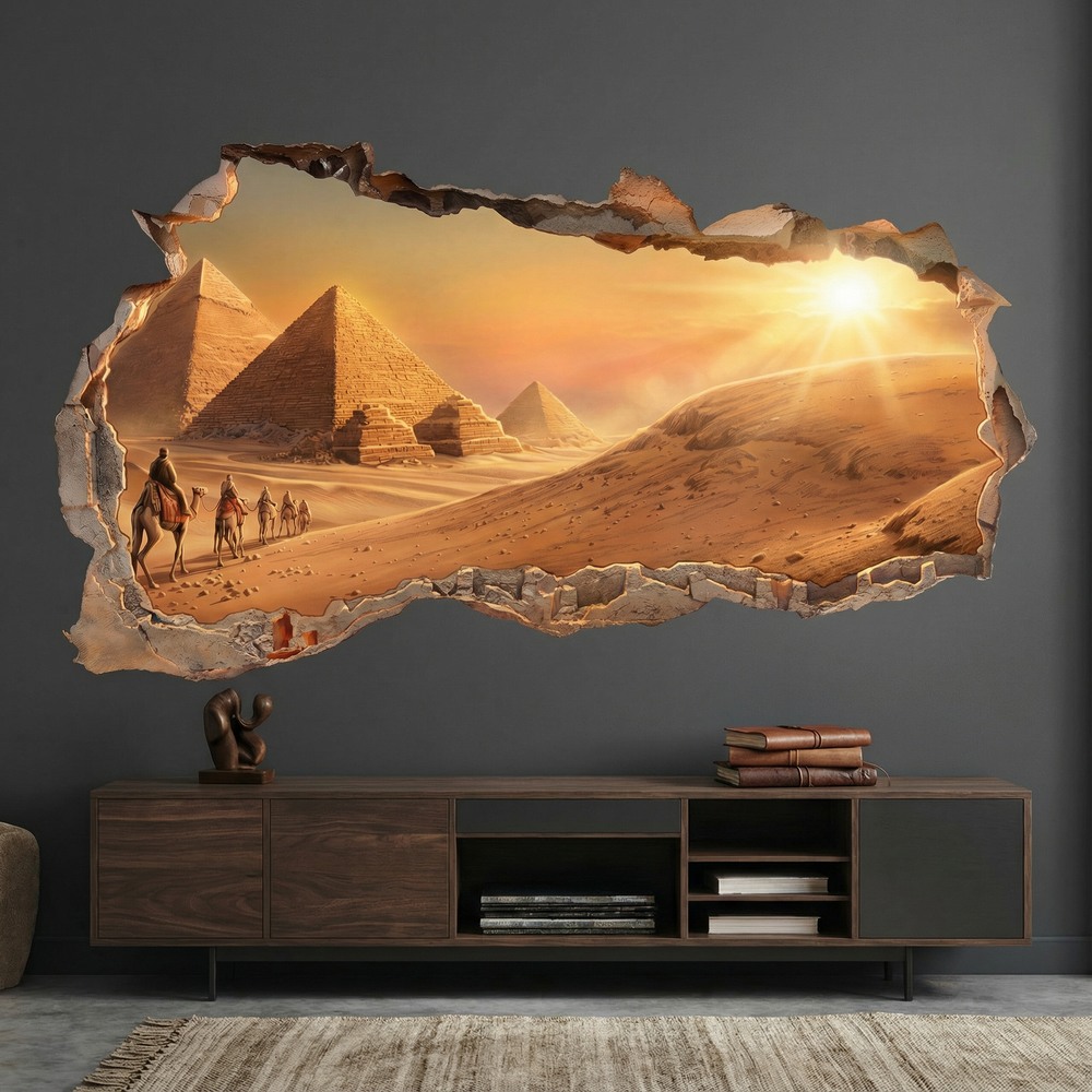 Wall Stickers: Wall Hole Egyptian Pyramids