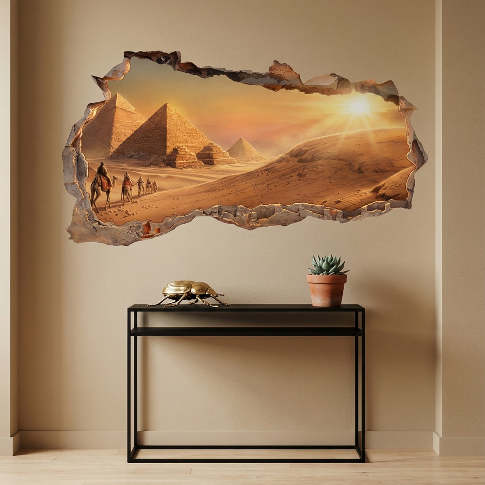 Wall Stickers: Wall Hole Egyptian Pyramids