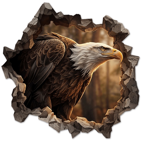 Wall Stickers: Wall Hole Bald Eagle