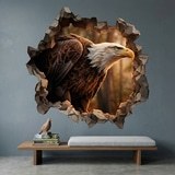 Wall Stickers: Wall Hole Bald Eagle 3