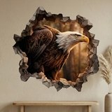 Wall Stickers: Wall Hole Bald Eagle 4