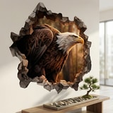 Wall Stickers: Wall Hole Bald Eagle 5