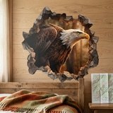 Wall Stickers: Wall Hole Bald Eagle 6