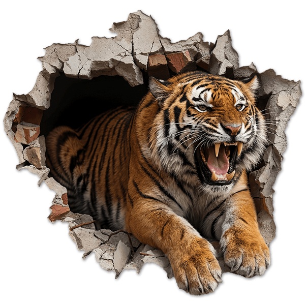 Wall Stickers: Wall Hole Wild Tiger