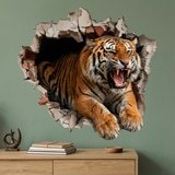 Wall Stickers: Wall Hole Wild Tiger 6