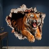 Wall Stickers: Wall Hole Wild Tiger 7