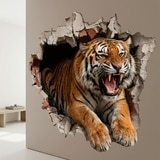 Wall Stickers: Wall Hole Wild Tiger 8