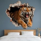 Wall Stickers: Wall Hole Wild Tiger 9