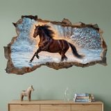 Wall Stickers: Wall Hole Horse in the Snow 6