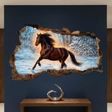 Wall Stickers: Wall Hole Horse in the Snow 7