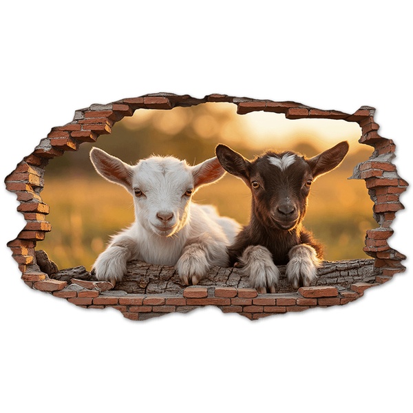 Wall Stickers: Wall Hole Baby Goats