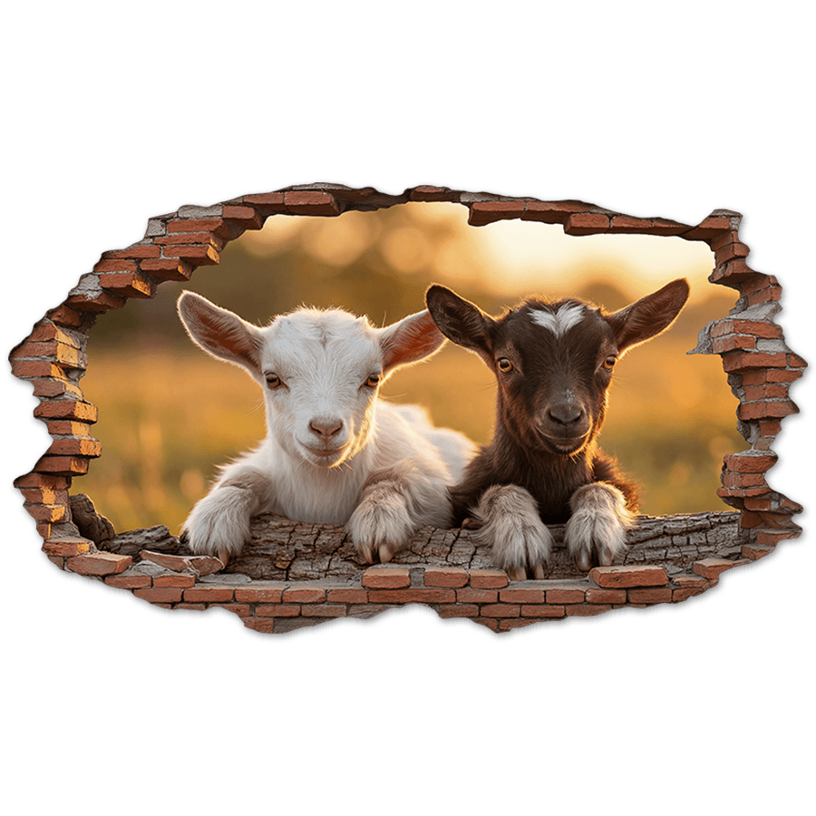 Wall Stickers: Wall Hole Baby Goats