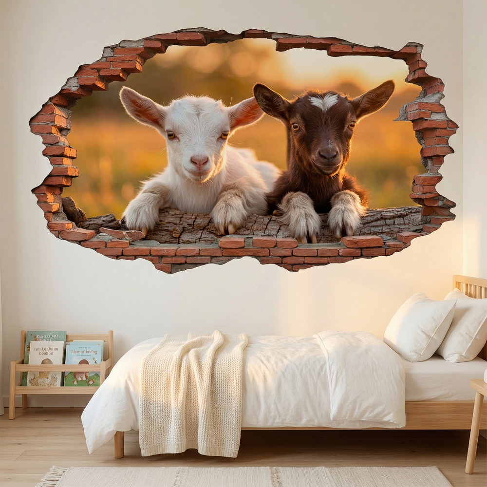 Wall Stickers: Wall Hole Baby Goats