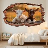 Wall Stickers: Wall Hole Baby Goats 5