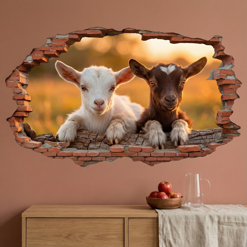 Wall Stickers: Wall Hole Baby Goats