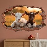 Wall Stickers: Wall Hole Baby Goats 6