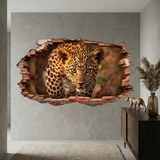 Wall Stickers: Wall Hole Leopard Cub 3