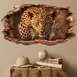Wall Stickers: Wall Hole Leopard Cub 5