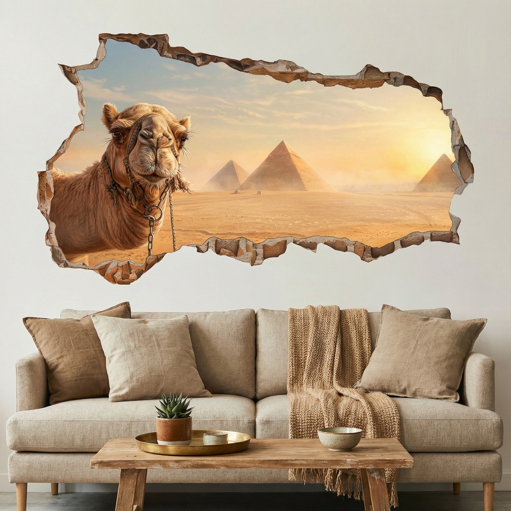 Wall Stickers: Wall Hole Camel at the Pyramids