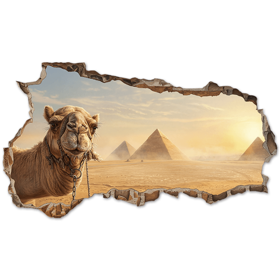 Wall Stickers: Wall Hole Camel at the Pyramids
