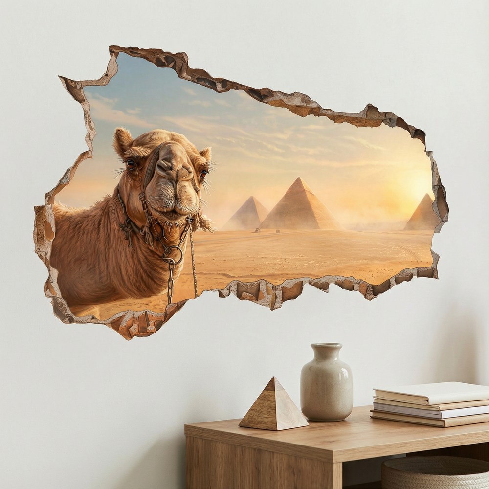 Wall Stickers: Wall Hole Camel at the Pyramids