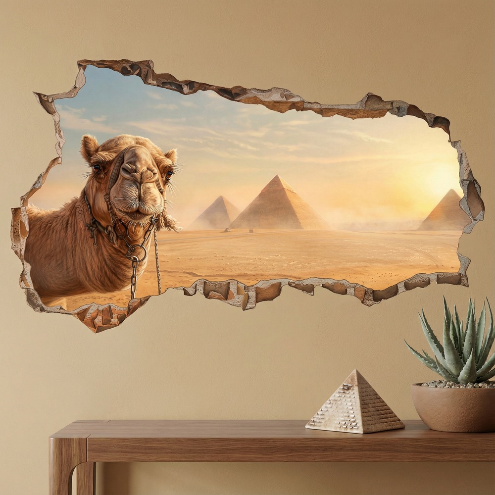Wall Stickers: Wall Hole Camel at the Pyramids