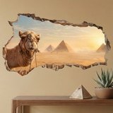 Wall Stickers: Wall Hole Camel at the Pyramids 4