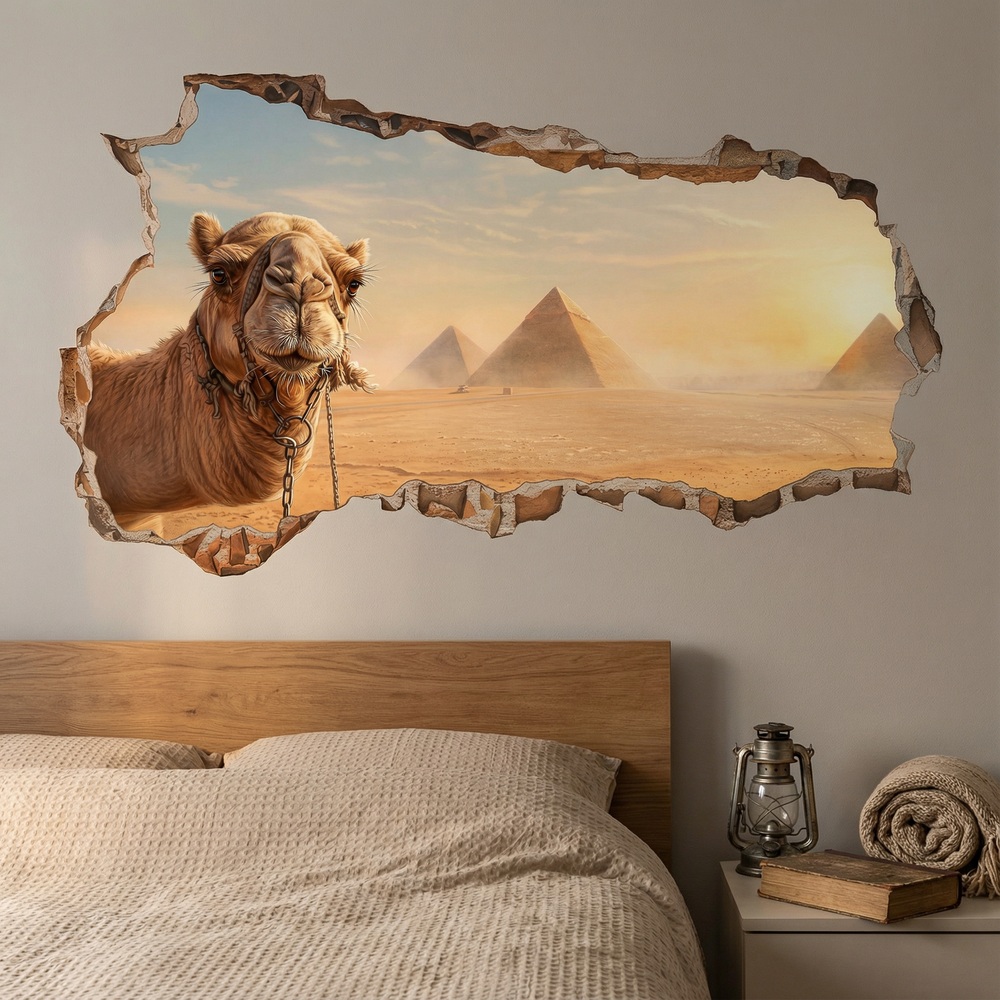 Wall Stickers: Wall Hole Camel at the Pyramids