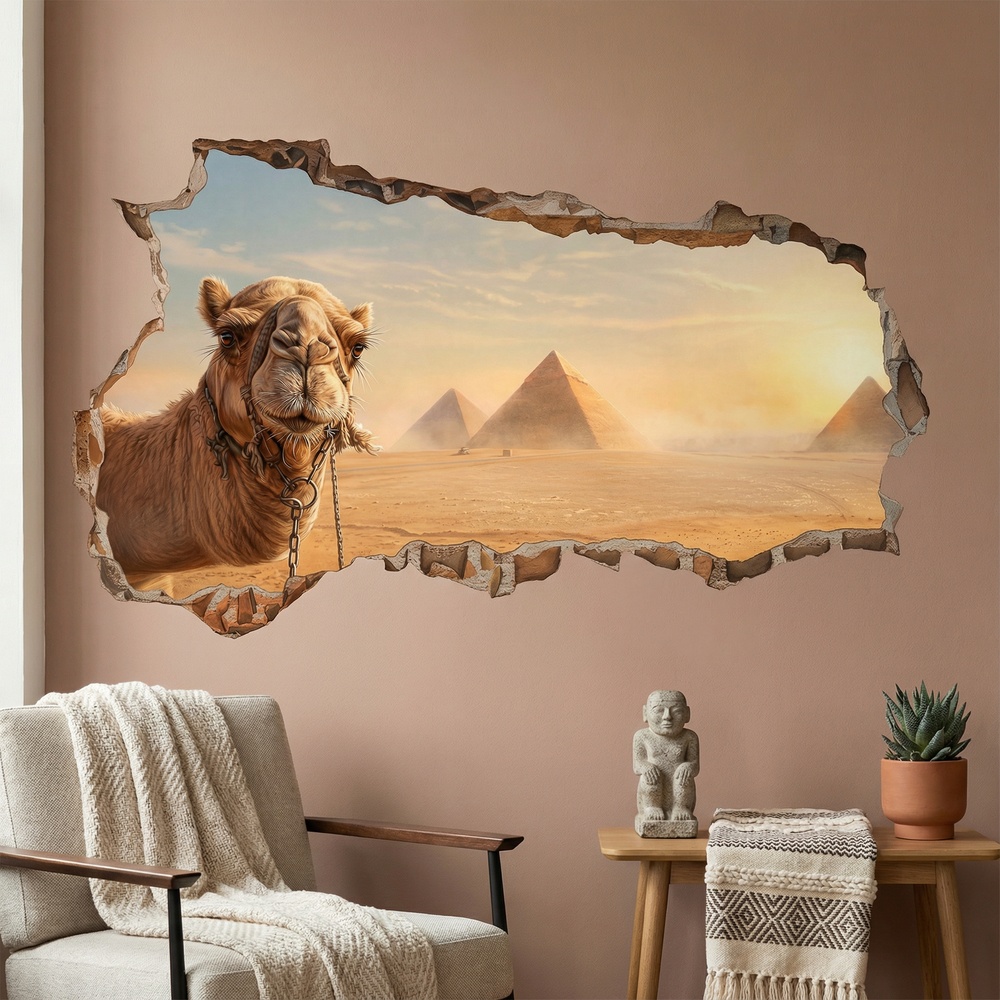 Wall Stickers: Wall Hole Camel at the Pyramids