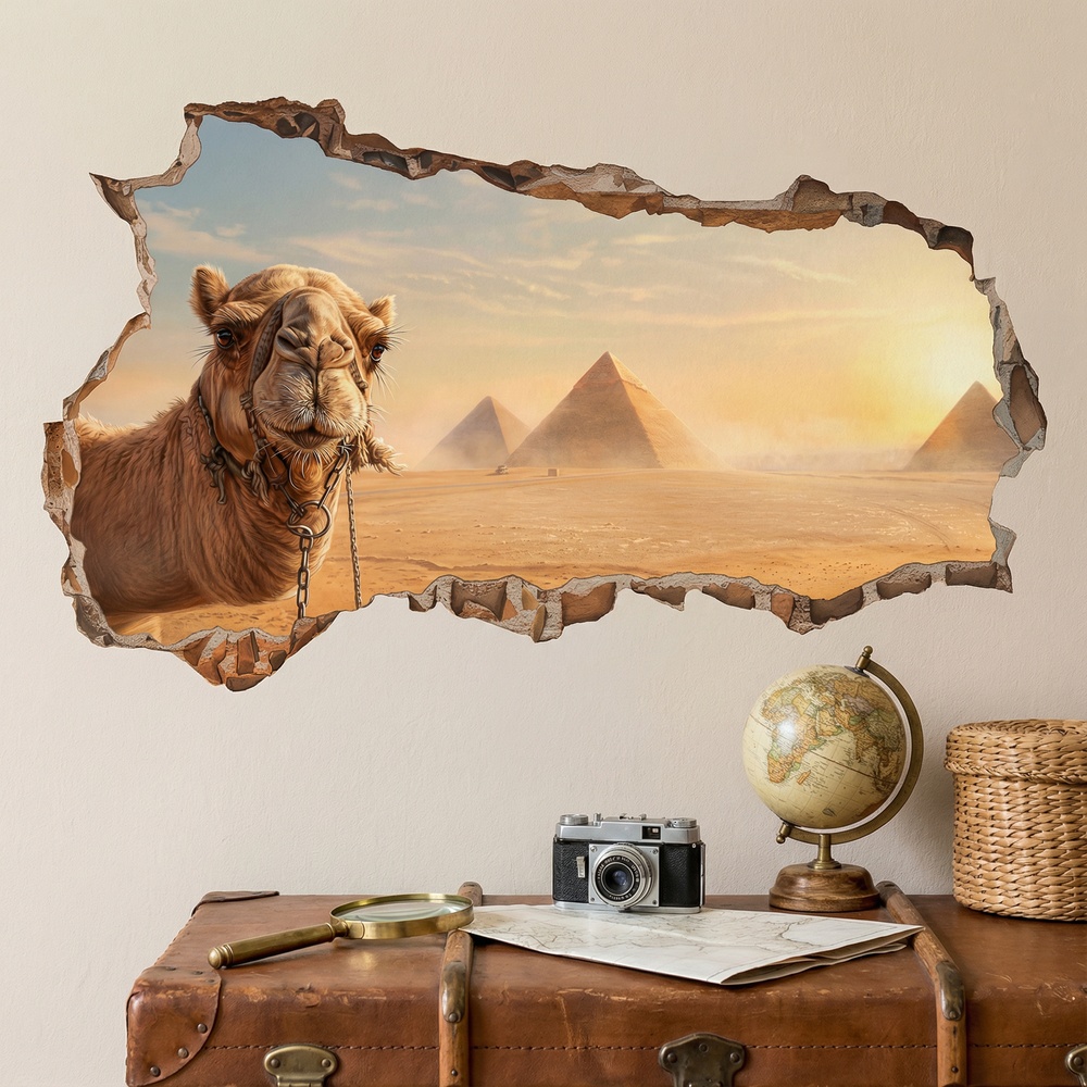 Wall Stickers: Wall Hole Camel at the Pyramids